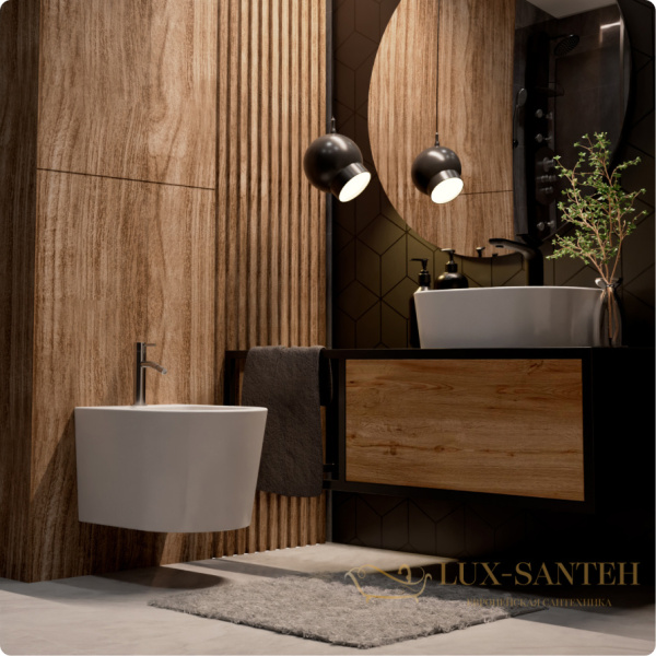 биде подвесное aquame aqm2101, с 1 отверстием под смеситель, белый глянцевый