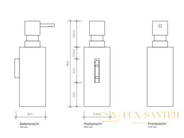 дозатор для жидкого мыла 170 мл, подвесной decor walther mikado wsp, 0521159, черный хром pvd