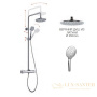 душевая система для душа fima carlo frattini wellness f4885/r258cr, с термостатом, хром