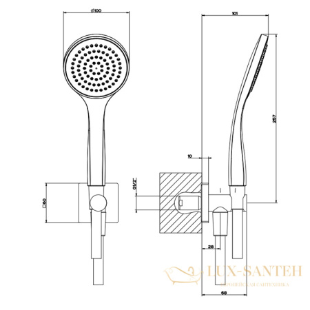 душевой набор gessi emporio 47323.149, finox brushed nickel