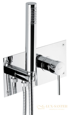 встраиваемый в стену однорычажный смеситель emmevi piper 45052/cr для душа на панели, хром