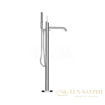 смеситель для ванны напольный, bossini apice z00581.030, в комплекте со встроенной частью, хром