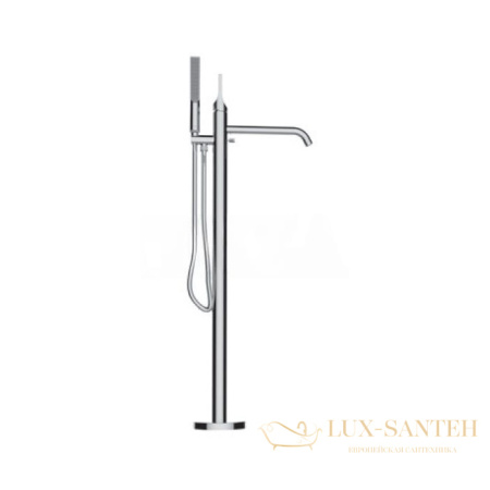 смеситель для ванны напольный, bossini apice z00581.030, в комплекте со встроенной частью, хром