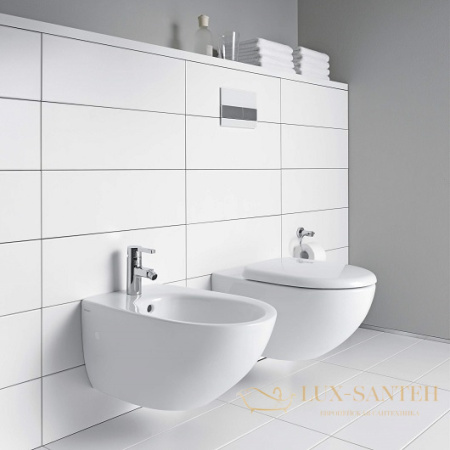 чаша подвесного безободкового унитаза duravit architec 2572092000 rimless, белый