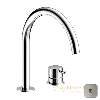 смеситель для раковины на 2 отверстия almar e214005.nb, без донного клапана, никель брашированный