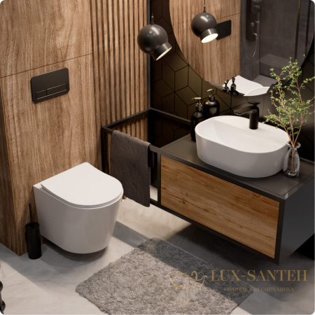 унитаз подвесной безободковый aquame aqm2001, с быстросъемным сиденьем softclose, белый глянцевый