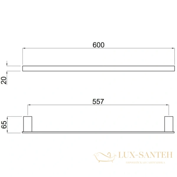 полотенцедержатель allen brau infinity 6.21011-31 60 см, черный матовый