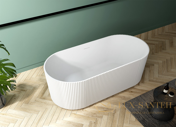 ванна акриловая свободностоящая abber ab9325-1.7, белый глянцевый