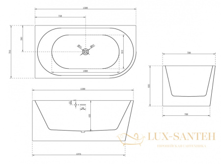 ванна акриловая угловая abber ab9257-1.5 l, белый глянцевый