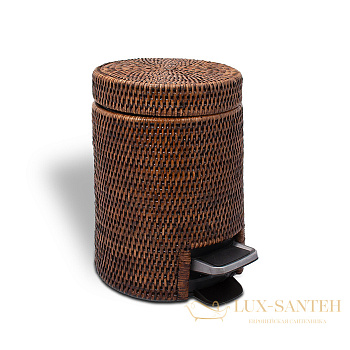 мусорное ведро 6 л, decor walther basket 0939492, с педалью и крышкой, ротанг темный