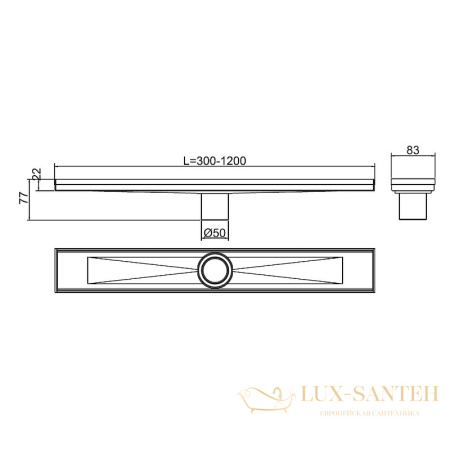 душевой лоток rgw shower drain 21210210-01 с решеткой sdr-02-100-e1, хром