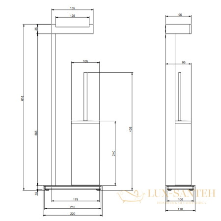 стойка с аксессуарами gessi inverso accessories 20933.726, warm bronze br pvd