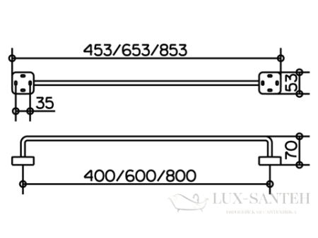 держатель для банного полотенца keuco smart 400мм хром, арт. 02301010400