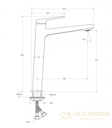 смеситель для раковины belbagno ardente-lmc-crm-w0, без донного клапана, хром глянцевый глянцевый