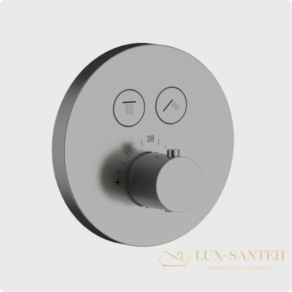 душевая система для душа встраиваемая aquame, aqm8403gm, с термостатом, оружейная сталь