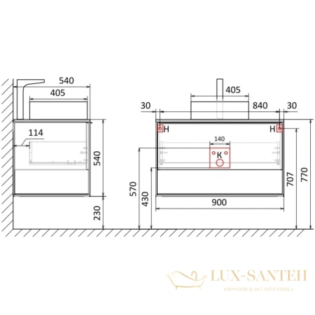 тумба jorno steal ste.01.90/p/da 90 см, древесный аттик/черный 