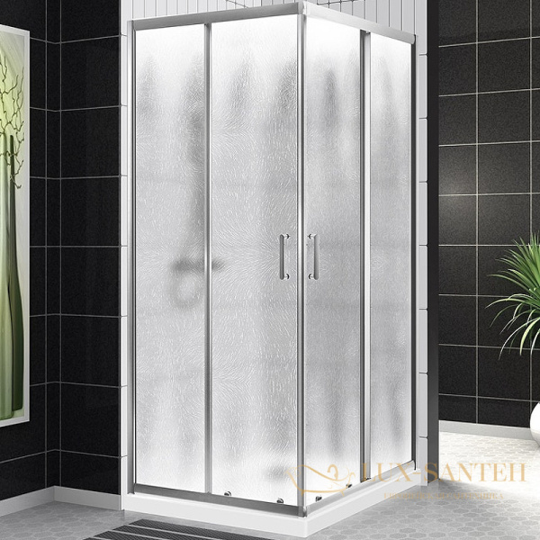душевой уголок belbagno uno uno-195-a-2-90-ch-cr 90х90 см профиль хром, стекло шиншилла