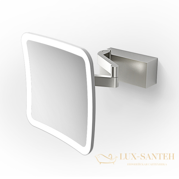 косметическое зеркало vision s подвесное 200 мм, decor walther led, 0123276, увеличение x5, нержавеющая сталь