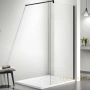 душевая перегородка aquatek aq wiw 12020bl walk in с держателем 1200x2000 профиль черный, стекло прозрачное