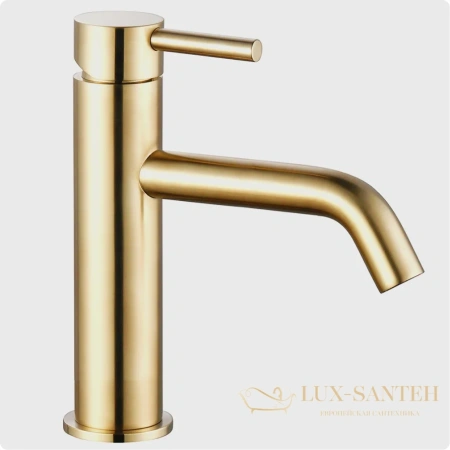 смеситель для раковины aquame siena aqm6210gg, золотой глянцевый