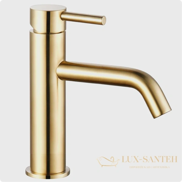 смеситель для раковины aquame siena aqm6210gg, золотой глянцевый