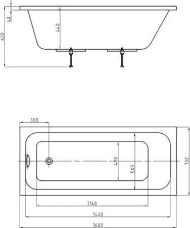 акриловая ванна aquatek мия 160x70 miy160-0000001 (без гидромассажа)