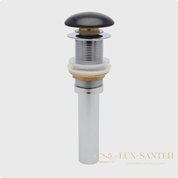 донный клапан для раковины без перелива aquame aqm7002-0mb, черный матовый