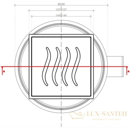 душевой трап bettoserb confluo standard tide mask 1 13000070 144x144/50 мм 2 в 1 с основой под плитку, хром
