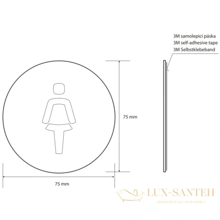 табличка информационная "женский туалет" bemeta home 111054007, хром