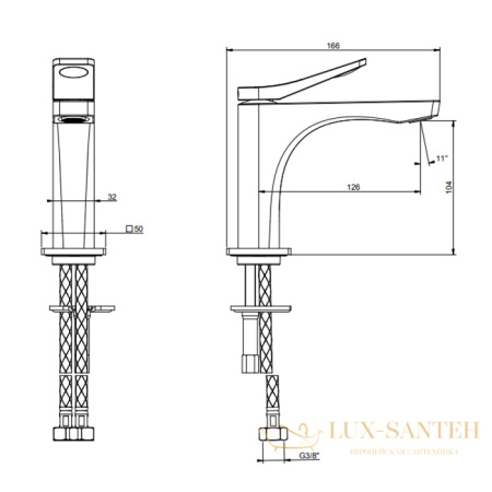 смеситель для раковины gessi rilievo 59002.030, copper pvd