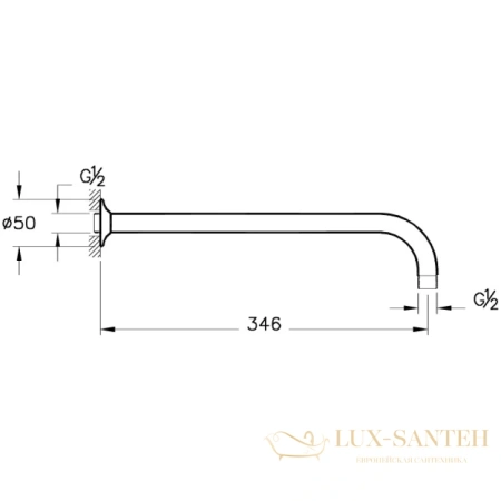 душевой комплект vitra origin a49285exp 250 мм, медь