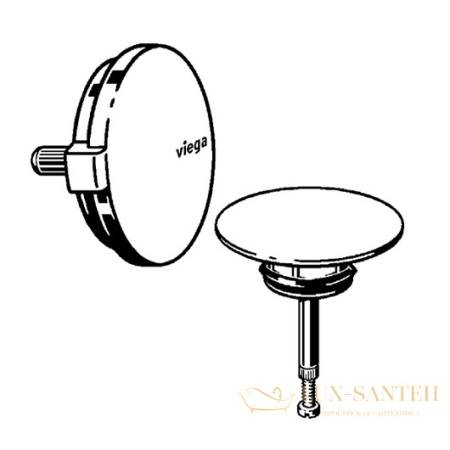 комплект накладок на слив-перелив viega multiplex visign m5 806118, черный матовый