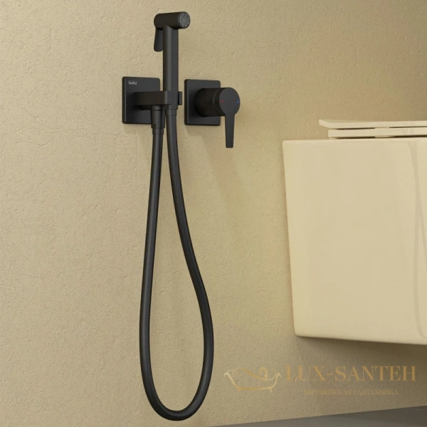 гигиенический комплект teska liva tera t5438, черный матовый