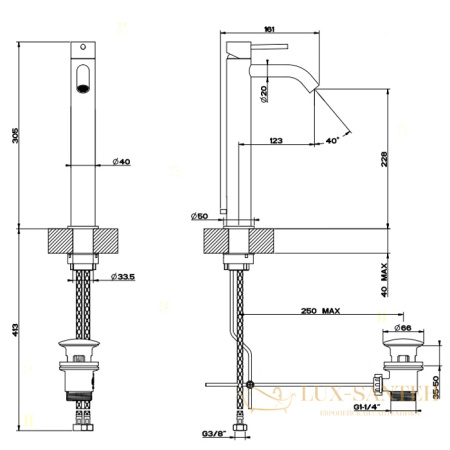 смеситель высокий для раковины gessi 316 flessa 54004.239, steel brushed