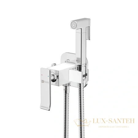 гигиенический душ lemark contest lm5820cw,  со встроенным смесителем, белый/хром