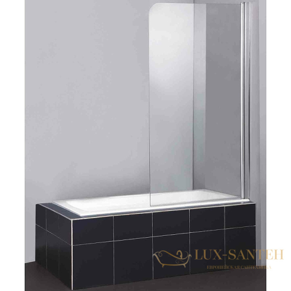 шторка на ванну belbagno sela sela-v-1-80/140-c-cr 80 см профиль хром, стекло прозрачное