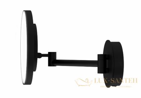зеркало косметическое decor walther round just look wr 0122360 с подсветкой, черный матовый