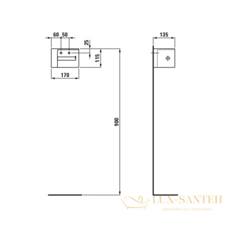 бумагодержатель laufen val 8.7228.0.000.000.1 правый, белый 