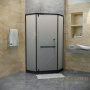 душевой уголок rgw hotel 350608400-24 ho-084b 100х100, профиль черный, стекло матовое-сатинат
