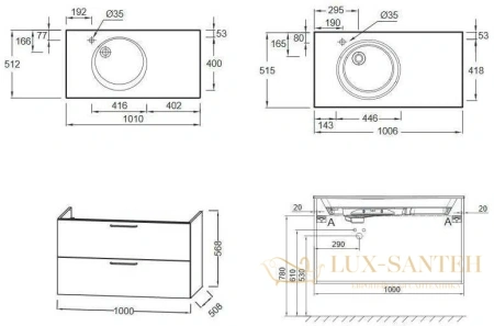 тумба под раковину jacob delafon odeon rive gauche 100 eb2524-r9-e52 дуб табак