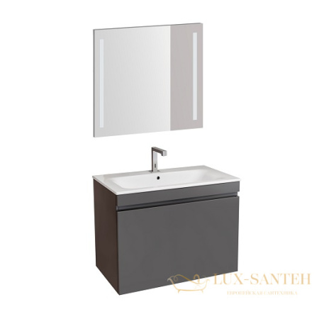 комплект мебели для ванной geberit renova plan 529.916.jk.8 80 см, лава, матовый