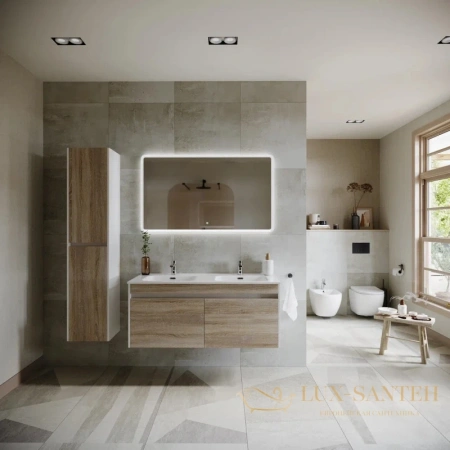 тумба sancos smart sm120-2e 119 см, дуб бардолино/белый глянец