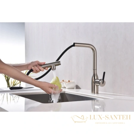 смеситель paulmark viper vi213105-ni для кухни с подключением к фильтру, никель