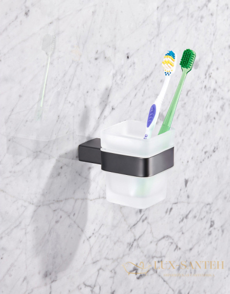 стакан для зубных щеток milacio ultra mcu.951.mb, черный матовый