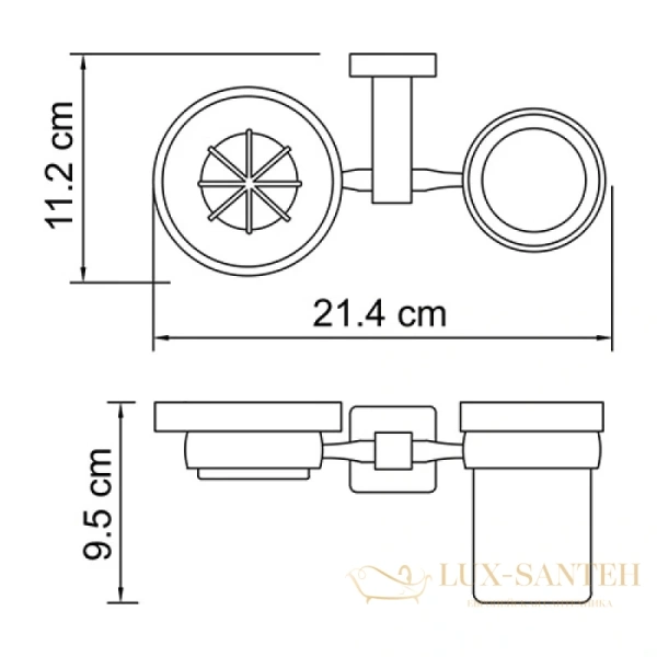 стакан wasserkraft lippe k-6526 с мыльницей, хром