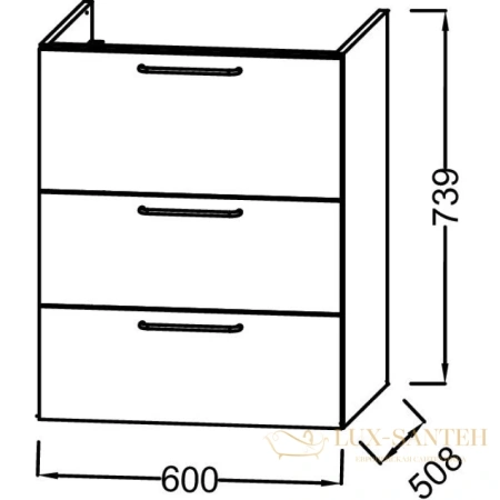 тумба jacob delafon odeon rive gauche eb2530-r7-n14 60 см, серый антрацит