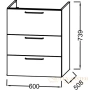 тумба jacob delafon odeon rive gauche eb2530-r7-n14 60 см, серый антрацит
