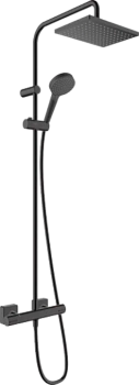 душевая система showerpipe 230 1jet с термостатом, ecosmart hansgrohe vernis shape 26097670, матовый черный