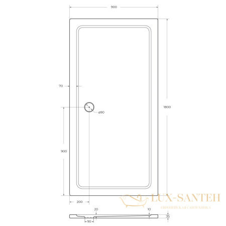 каркас с ножками для smc поддона cezares tray-m-ah-120/80-ml, хром
