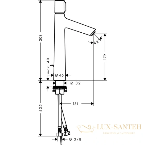 смеситель для раковины hansgrohe talis select s 190 72045000 без донного клапана